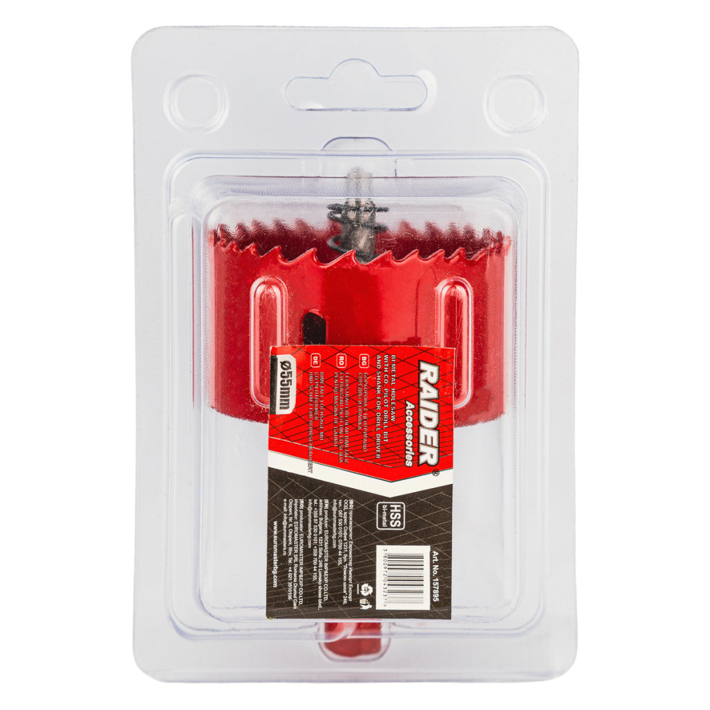 Raider Accessories Carota bi-metal HSS ø55mm cu burghiu pilot RD