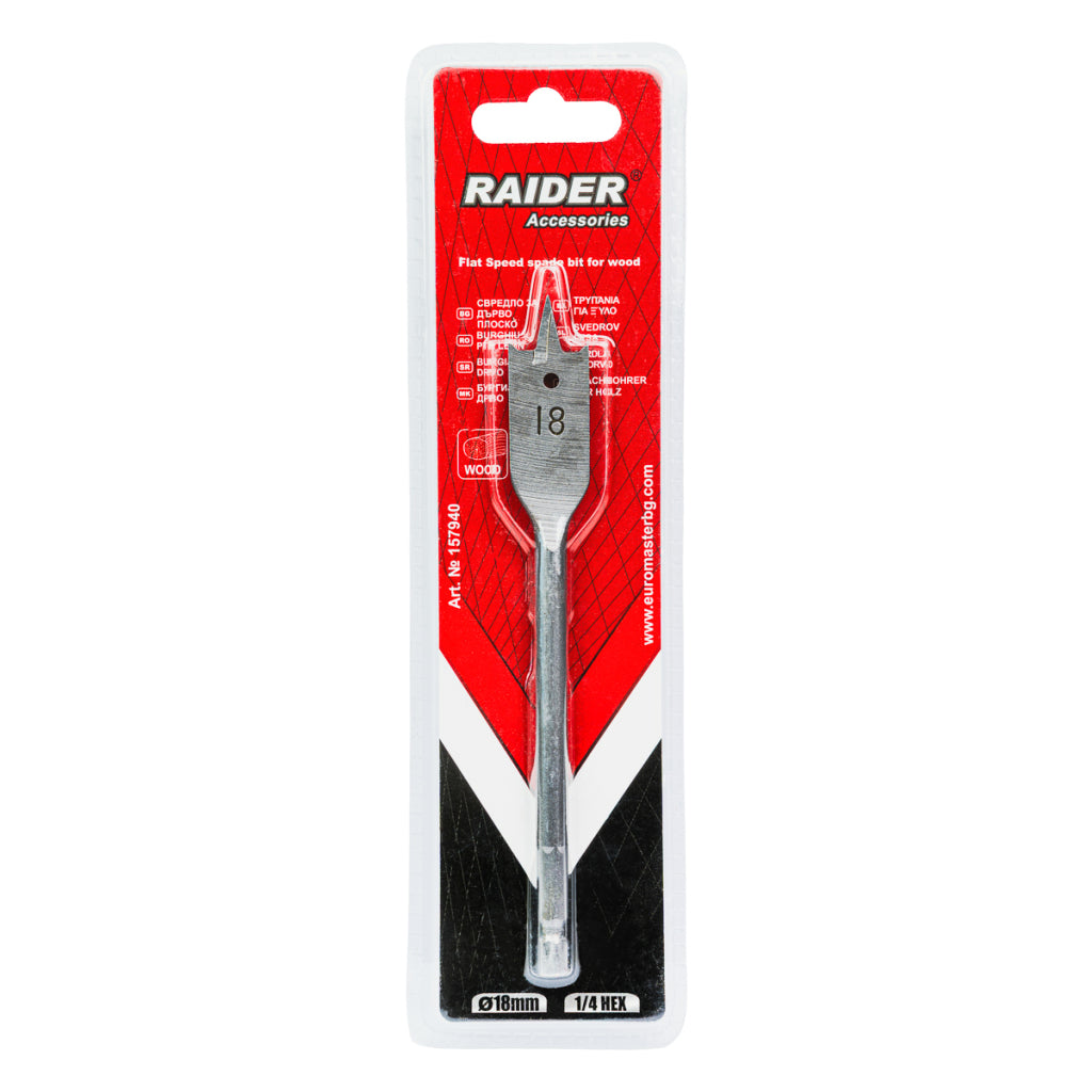 Raider Accessories Burghiu lemn plat hex ¼ ø18mm