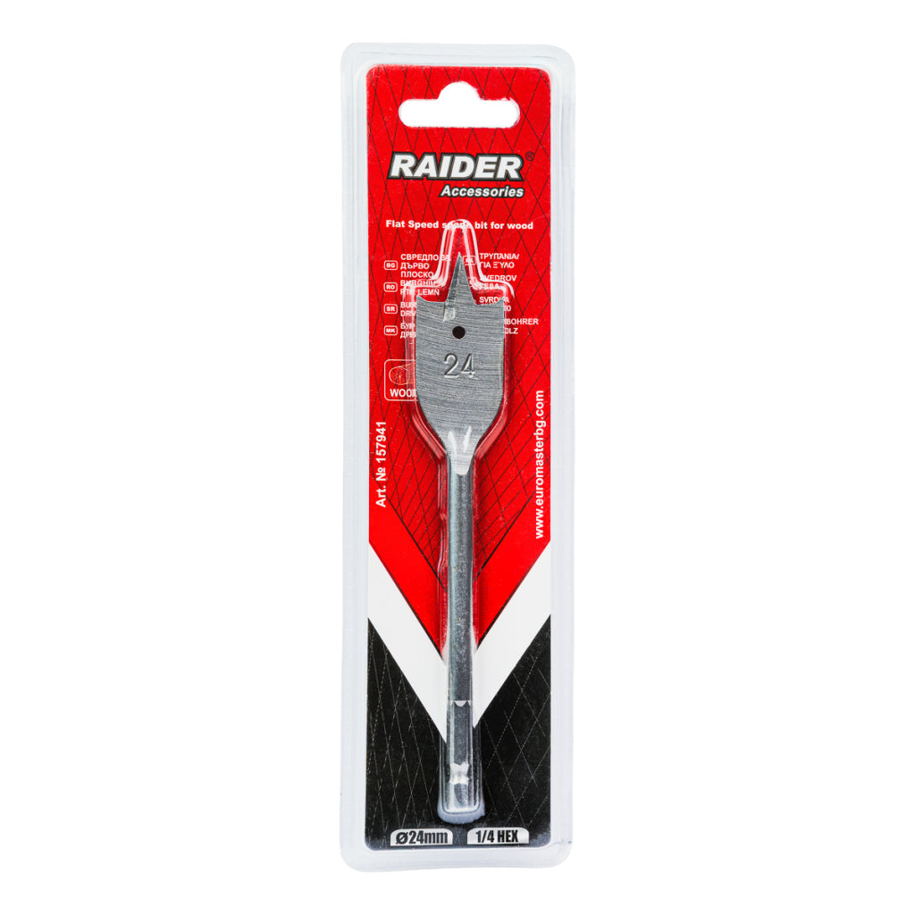 Raider Accessories Burghiu lemn plat hex ¼ ø24mm