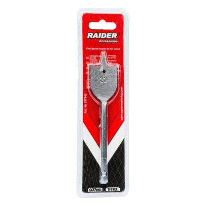 Raider Accessories Burghiu lemn plat hex ¼ ø32mm
