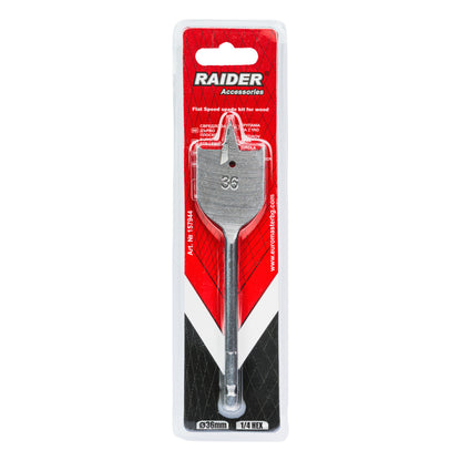 Raider Accessories Burghiu lemn plat hex ¼ ø36mm