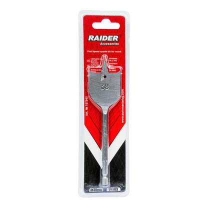 Raider Accessories Burghiu lemn plat hex ¼ ø38mm