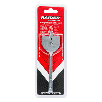 Raider Accessories Burghiu lemn plat hex ¼ ø45mm
