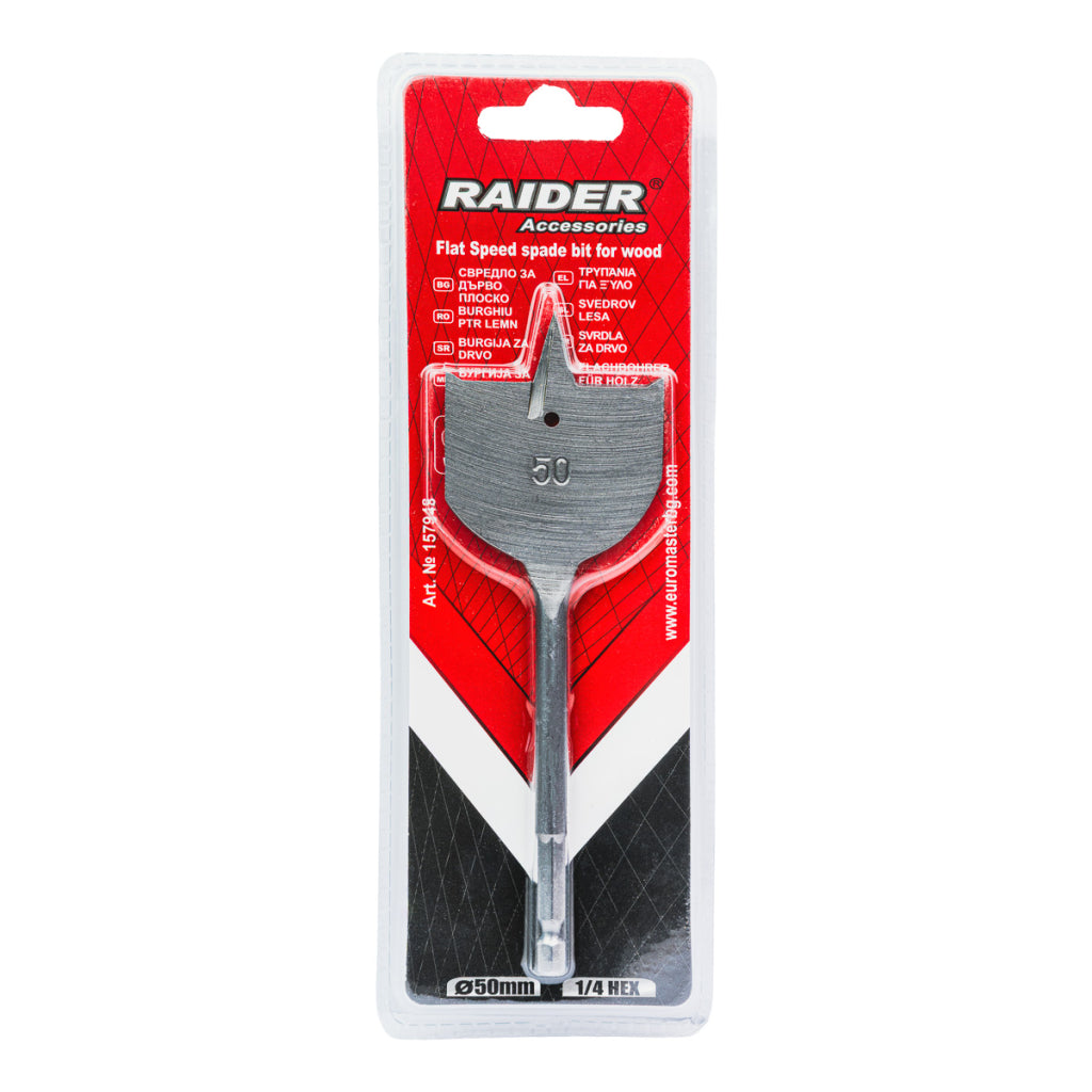 Raider Accessories Burghiu lemn plat hex ¼ ø50mm