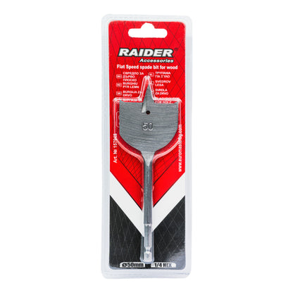 Raider Accessories Burghiu lemn plat hex ¼ ø50mm