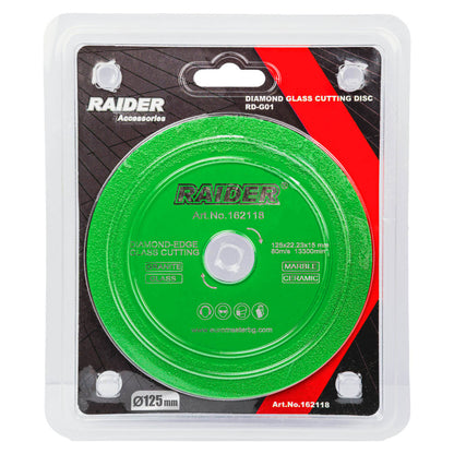 Raider Accessories Disc diamantat continuu 125x22.2 margine 15mm verde