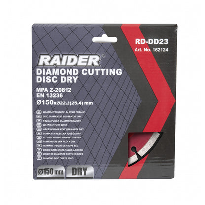Raider Accessories Disc diamantat segmentat DRY 150x22.2mm RD-DD23