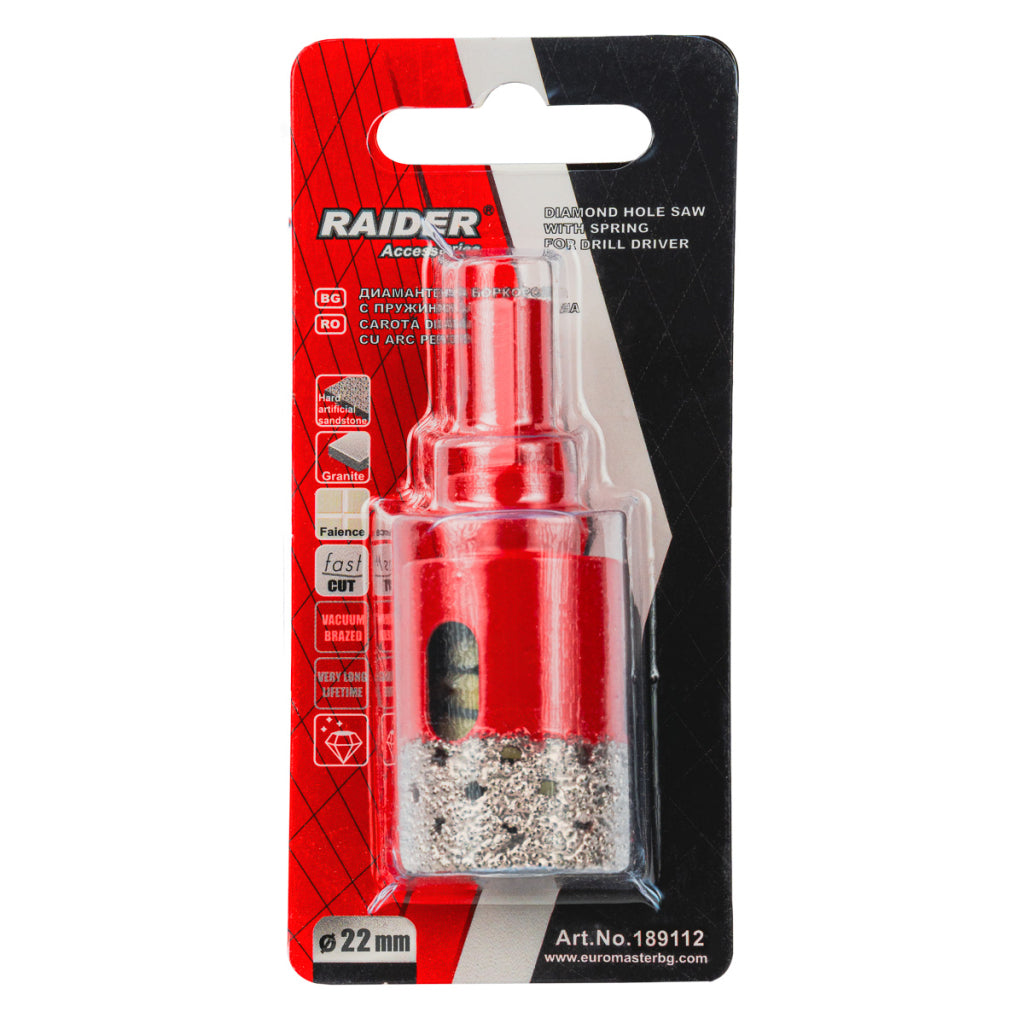Raider Accessories Carota diamantata cu arc pentru Carotare umeda HEX Ø22mm