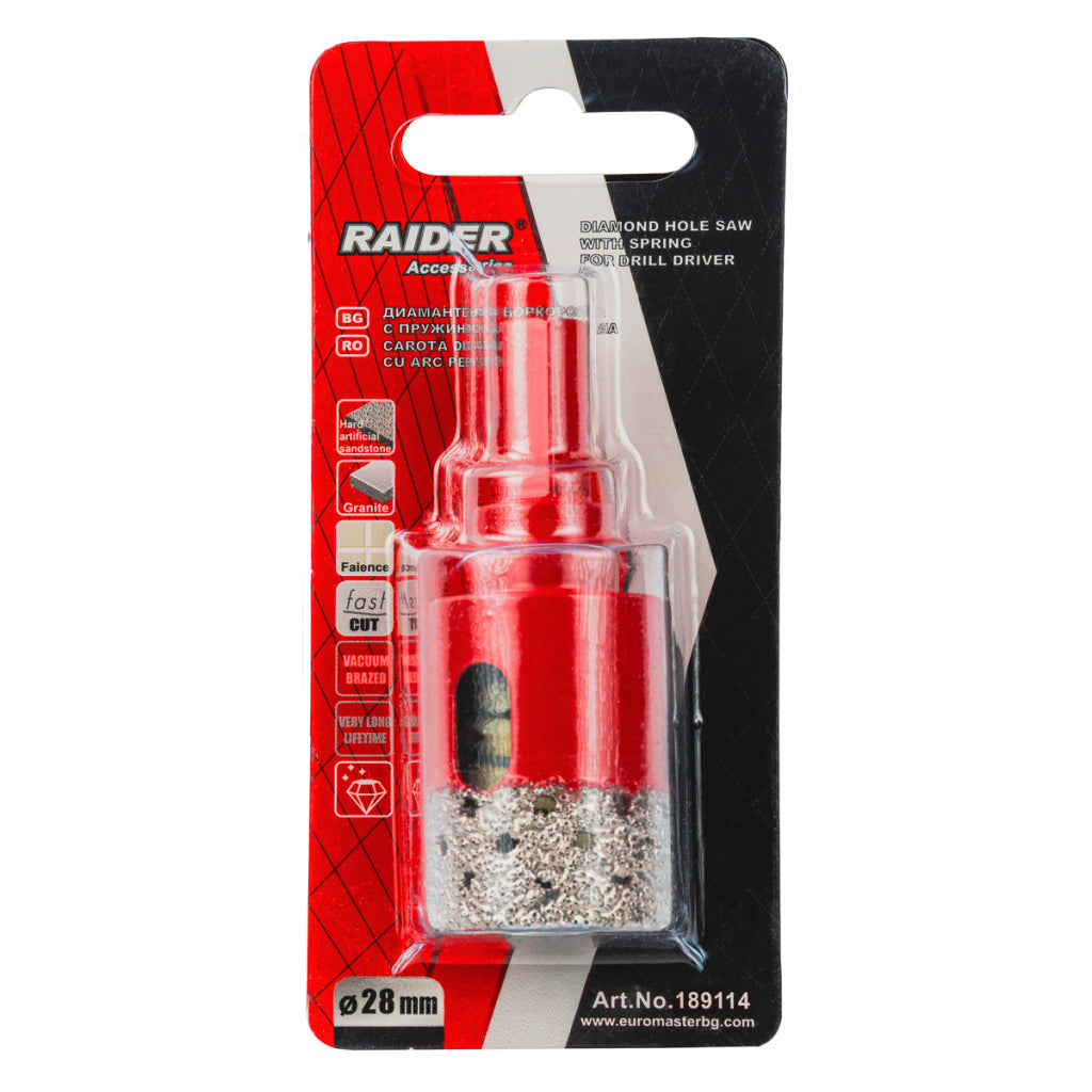 Raider Accessories Carota diamantata cu arc pentru Carotare umeda HEX Ø28mm