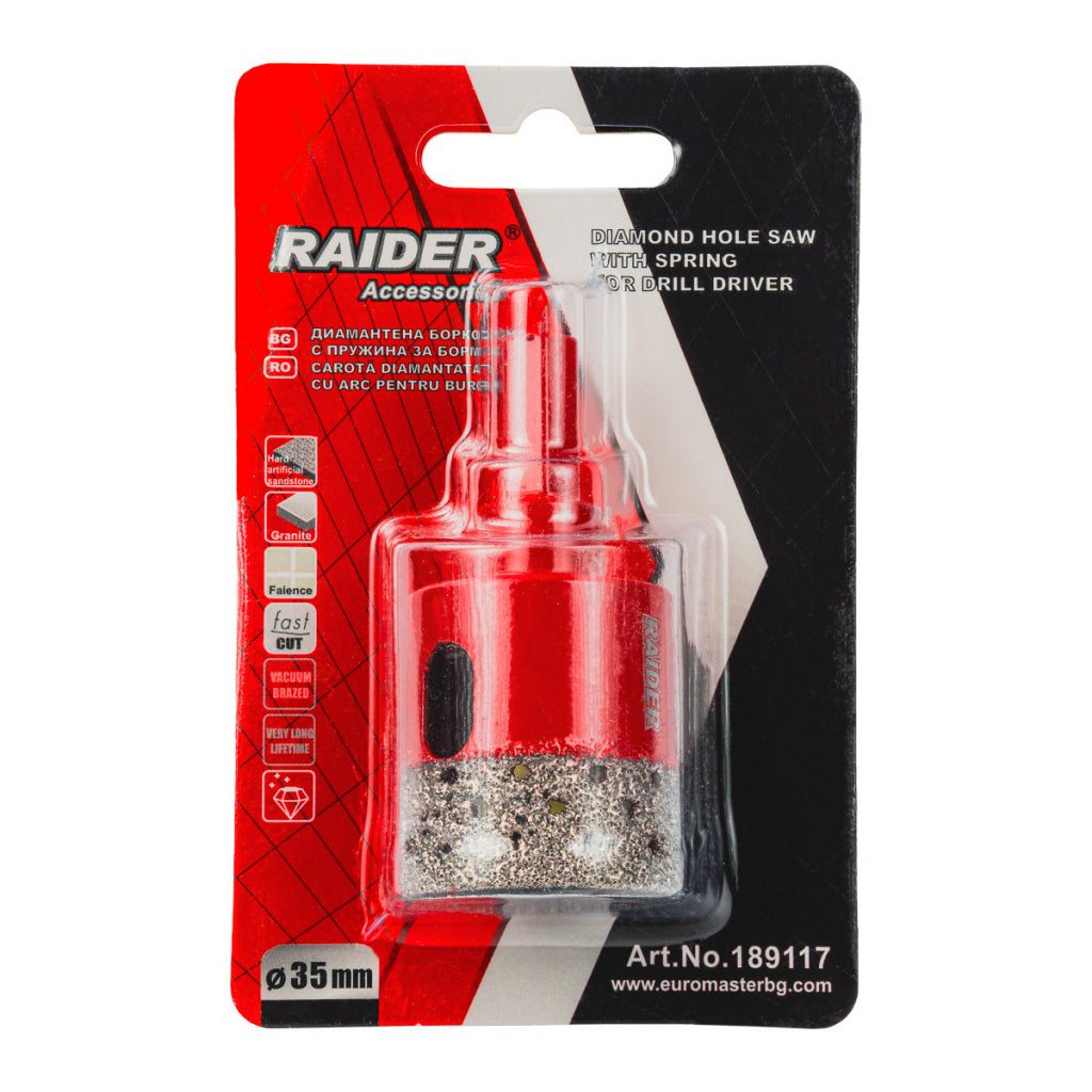 Raider Accessories Carota diamantata cu arc pentru Carotare umeda HEX Ø35mm