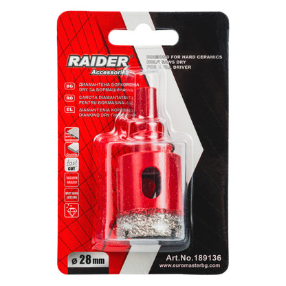 Raider Accessories Carota diamantata pentru Carotare uscata HEX Ø28mm
