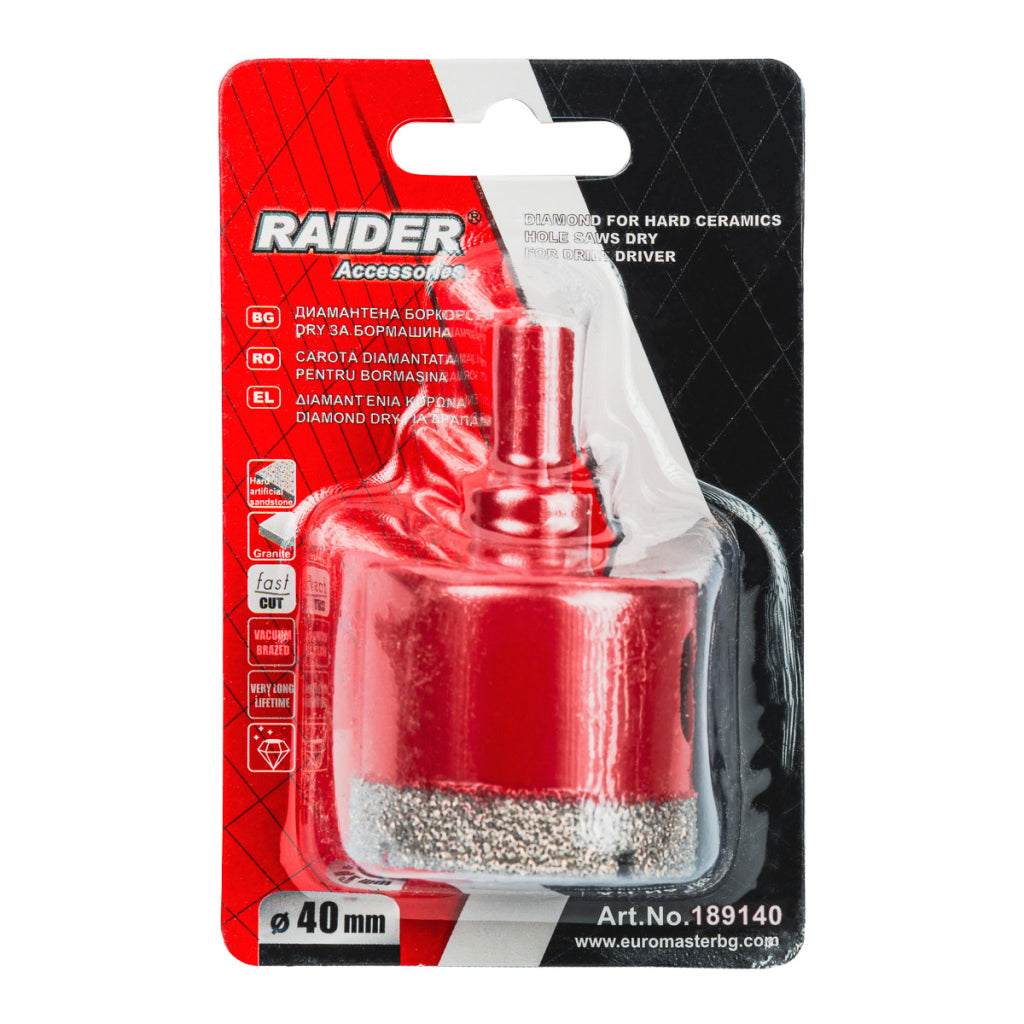 Raider Accessories Carota diamantata pentru Carotare uscata HEX Ø40mm