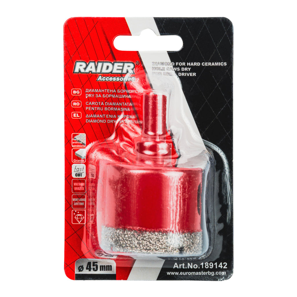 Raider Accessories Carota diamantata pentru Carotare uscata HEX Ø45mm