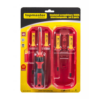 Top Master Pro Set 8 surubelnite izolate 1000V VDE CRV TMP