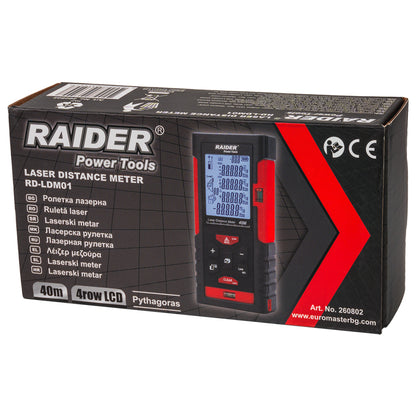Raider Pro Telemetru laser 40m 2xAAA aria si memorie RD-LDM01