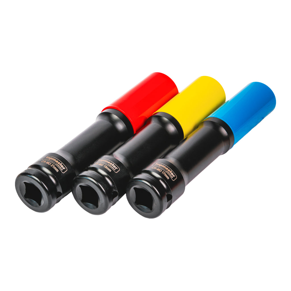 Top Master Pro Set 3 tubulare adanci de impact ½" x 17 19 21mm protectie prezoane