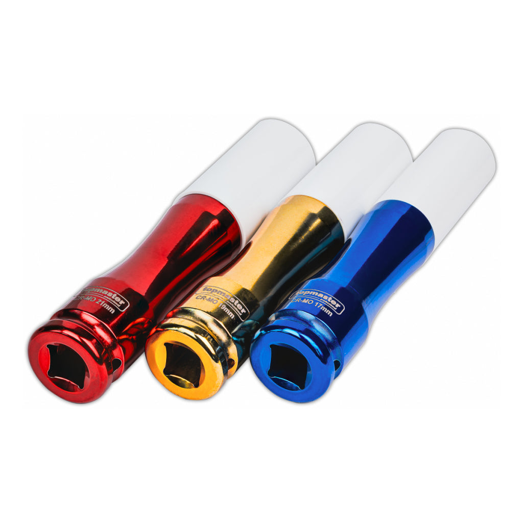 Top Master Pro Set 3 tubulare adanci de impact ½" x 17 19 21mm protectie prezoane P