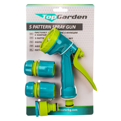 Top Garden Set pistol pentru stropit ½" 5 duze plastic 3 accesorii TG