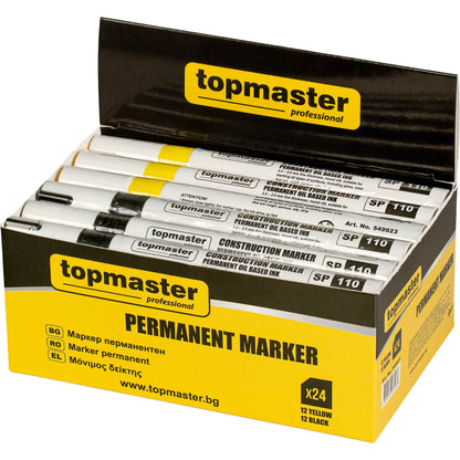 Top Master Pro Set 24 markere permanente negru TMP