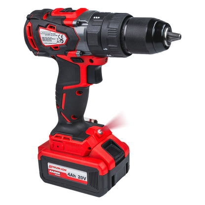 Raider Industrial Masina de gaurit cu percutie 20V 2x4Ah 62Nm RDI-CDB01