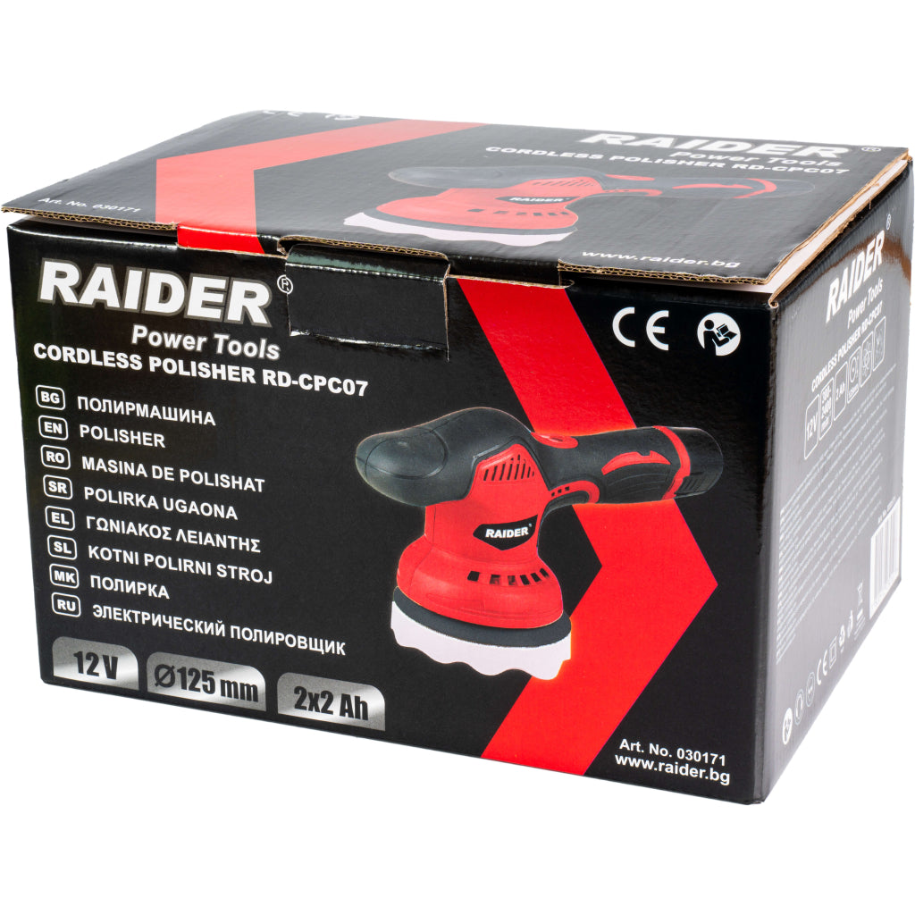 Raider Masina de polisat 12V ø125mm 300-2400min-1 2x2Ah RD-CPC07