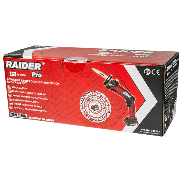 Raider R20 Fierastrau sabie prindere rapida 20V 2Ah RDP-KRS20