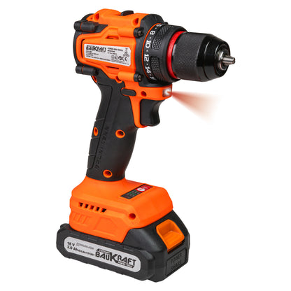 Baukraft Masina de gaurit si insurubat 18V 2.0Ah 40Nm BL BK-BCD40