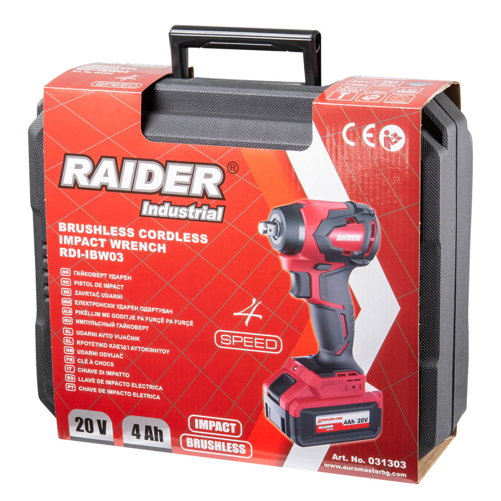 Raider Industrial Masina insurubat cu impact 4Ah 280Nm ½-⅜ RDI-IBW03