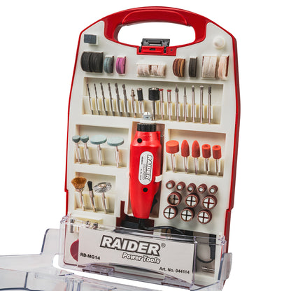 Raider Set mini polizor drept 230V si 12V DC 110 accesorii RD-MG14