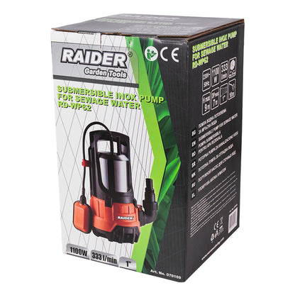 Raider Pompa cu plutitor 1100W 1" 7-9m 19980l/h 35mm inox RD-WP62