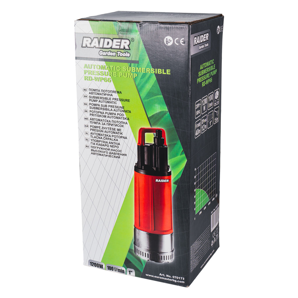 Raider Pompa cu plutitor 1200W 1" 12-40m 6000l/h 1mm inox RD-WP66