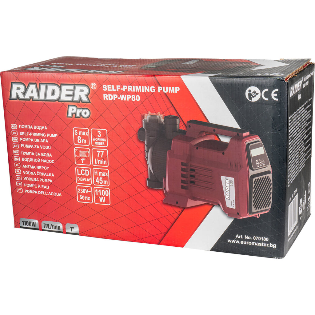 Raider Pro Pompa cu autoamorsare 1100W 1" 8-45m 4620l/h filtru RDP-WP80