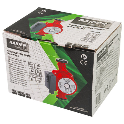 Raider Pompa circulatie 75W 1½" 52L/min 4m 110°C RD-CWP81