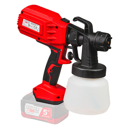 Raider R20 Pistol de vopsit 20V cu 3 duze Ø1.5-2.5mm 0.8L SOLO RDP-YSGC20