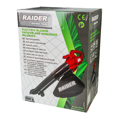 Raider Suflanta frunze cu aspirare si tocator 2600W RD-EBV03