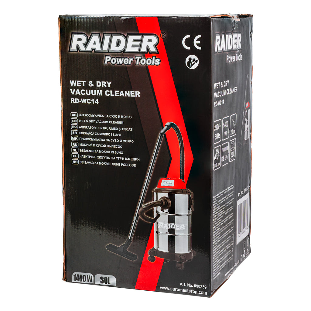 Raider Aspirator umed/uscat 1400W 30L Inox RD-WC14