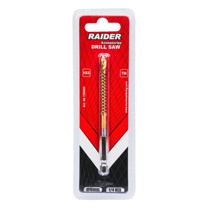 Raider Accessories Burghiu metal HSS+TIN 6.0mm cu freza decupat 1/4 HEX