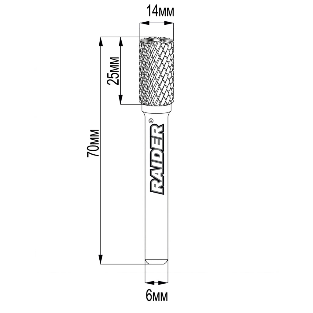 Raider Accessories Freza debavurare Tungsten Carbon tip AX ø14x25 ø6mm RDP