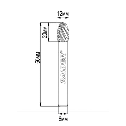 Raider Accessories Freza debavurare Tungsten Carbon tip EX ø12x20 ø6mm RDP