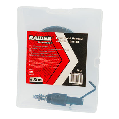 Raider Accessories Carota pentru tabla Ø75mm cu pilot HSS