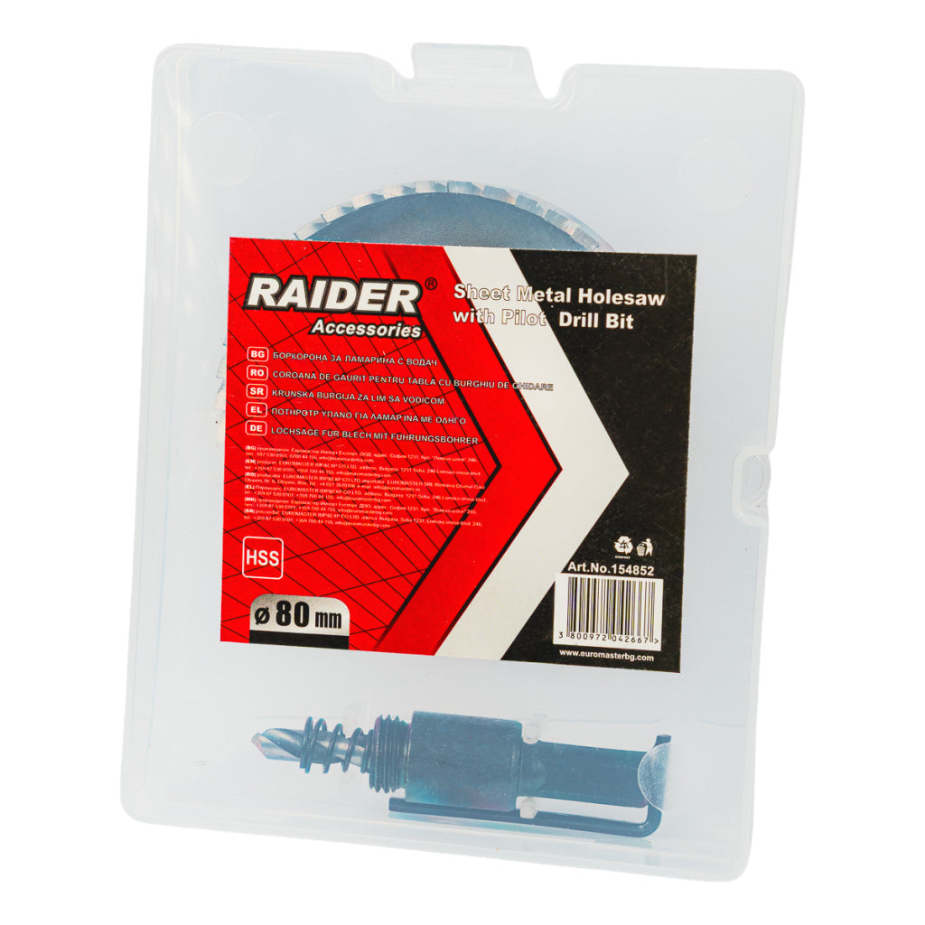 Raider Accessories Carota pentru tabla Ø80mm cu pilot HSS