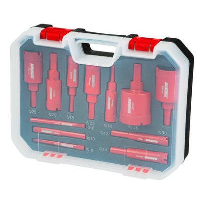 Raider Accessories Set 12 carote diamantate M14 ø6-35mm cutie aluminiu