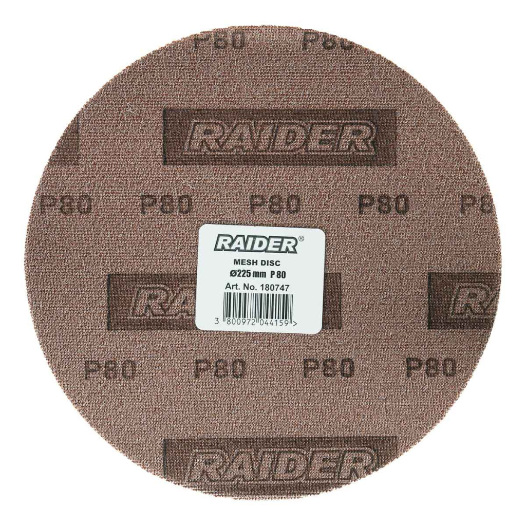 Raider Accessories Disc plasa cu velcro pentru slefuitor tavan ø225mm P80