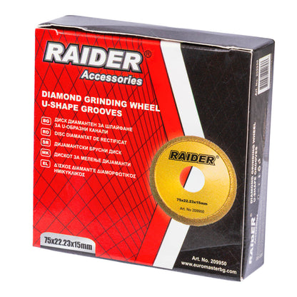 Raider Accessories Disc diamantat rectificat 75x22.2x15mm muchii U intors ceramica