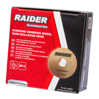 Raider Accessories Disc diamantat 75x22.2x20mm muchii semirotunde ceramica