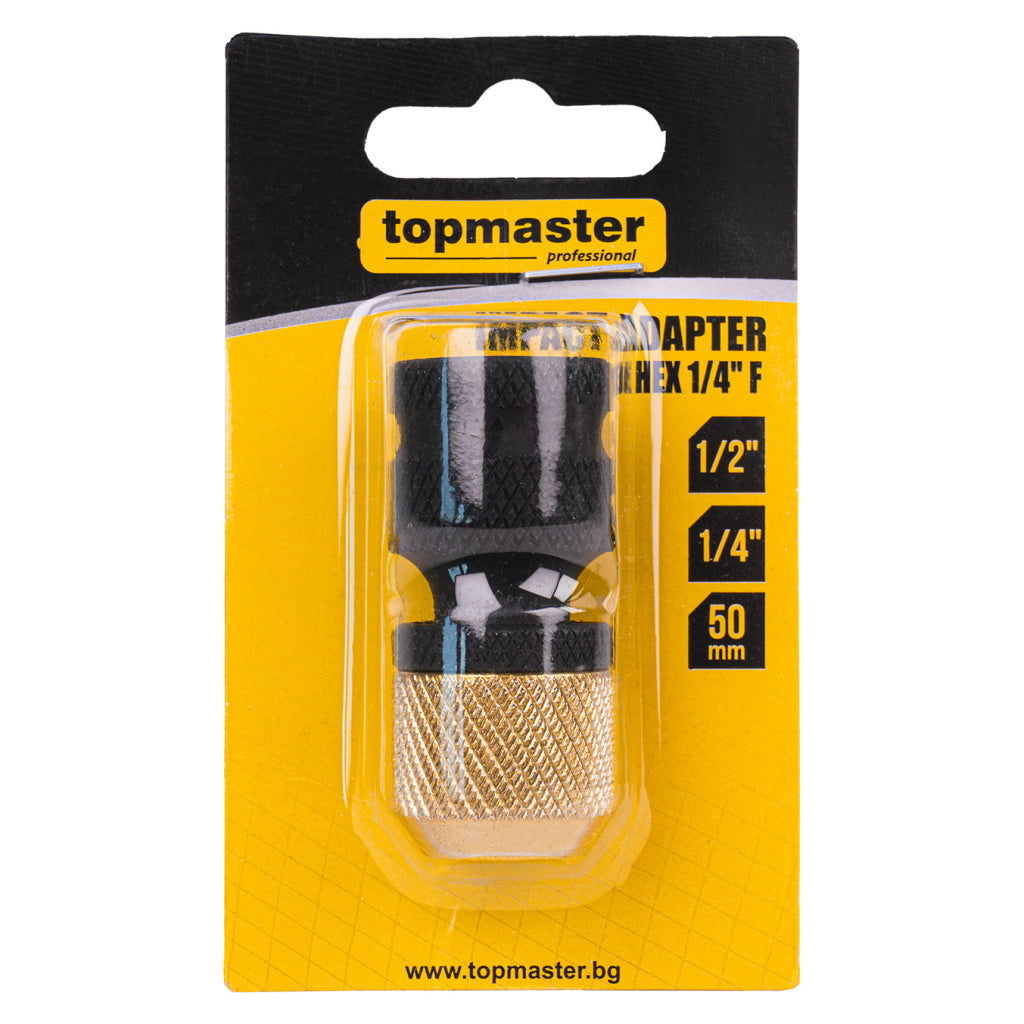 Top Master Pro Adaptor Impact biti ½"F HEX ¼"F TMP