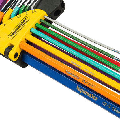 Top Master Pro Set 9 chei imbus HEX 1.5-10 80-207mm cu bila COLOR CRV TMP