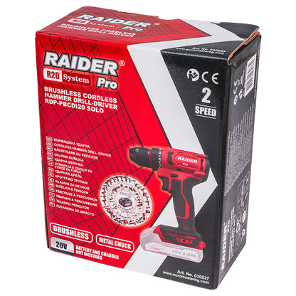 Raider R20 Masina de gaurit cu percutie 20V SOLO 50Nm RDP-PBCDI20 - R20 - O baterie, multe posibilitati!