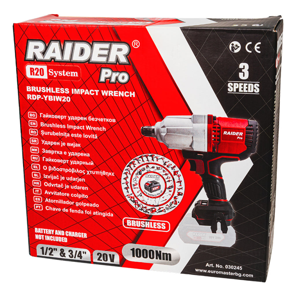 Raider R20 Masina insurubat cu impact 20V 3/4" 1000Nm SOLO RDP-YBIW20