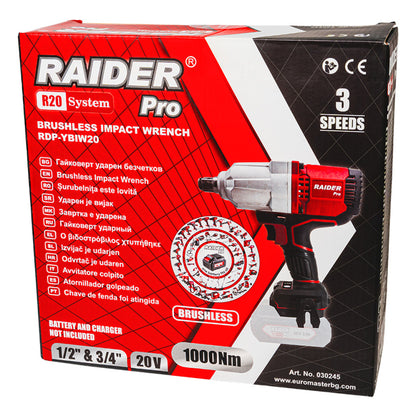 Raider R20 Masina insurubat cu impact 20V 3/4" 1000Nm SOLO RDP-YBIW20